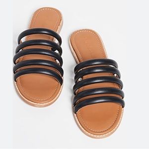 Madewell Addie Black Leather Slides Size 9.5